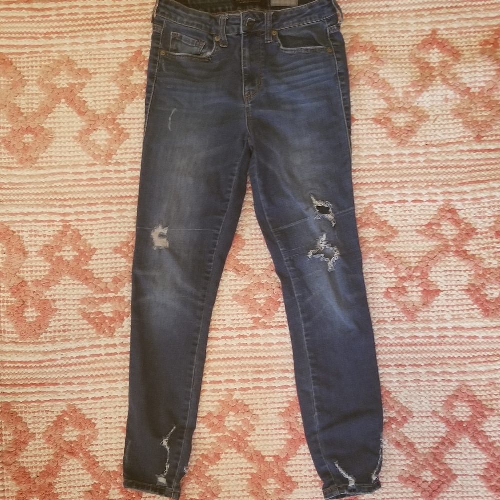 ❤dark wash skinny high waisted skinny jeans